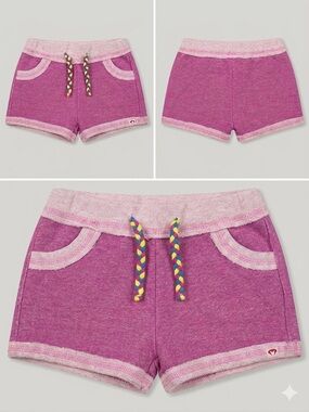 Appaman Pink Purple Knit Shorts with Multicolor Drawstring